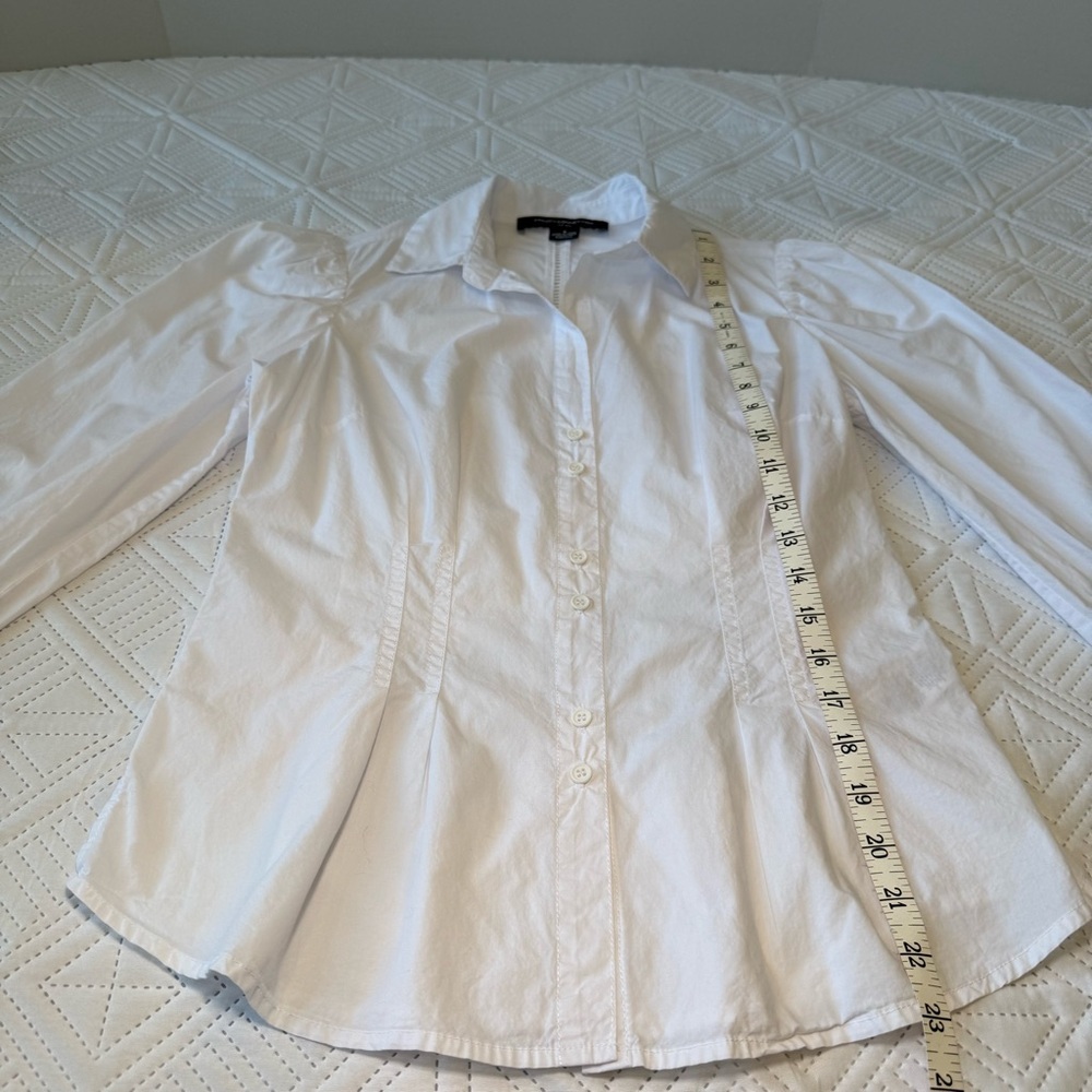 French Connection White Button Down Size Small - image 6
